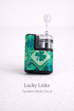 Lucky Links Tandem Mobi Decal | Green Clover Insulin Pump Skin | Waterproof Vinyl
